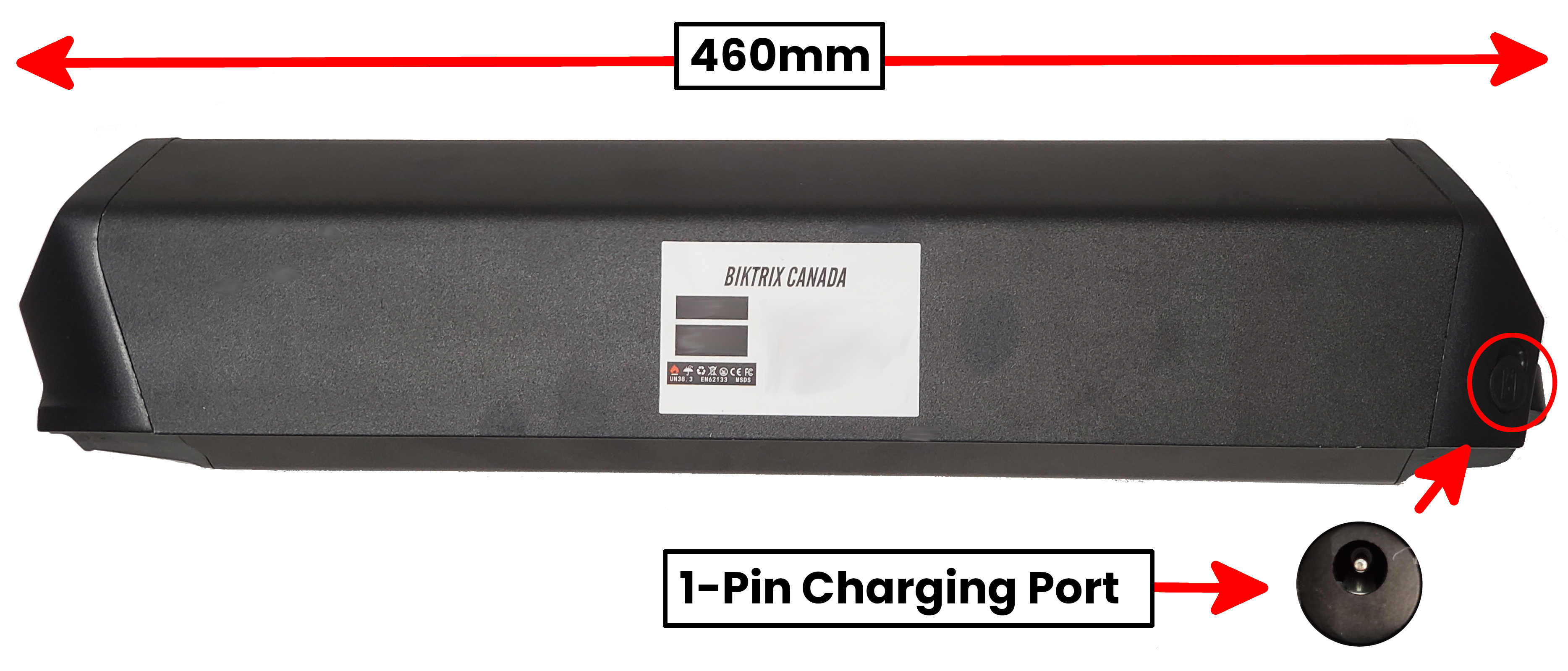 Dorado Batteries for Juggernaut Classic, Stunner, Swift Series - 52V 17Ah (1-Pin)
