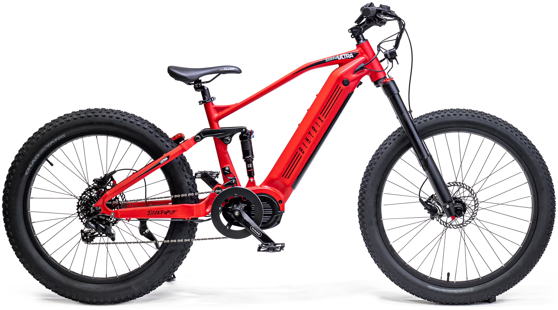 Juggernaut Ultra FS Pro 3 - Mullet / L | 19” Frame (Fits Riders  5’11”+ / 32”+ inseam) / Matte Red / 26x4 Rear | 27.5x3 Front (Mullet Wheelset)