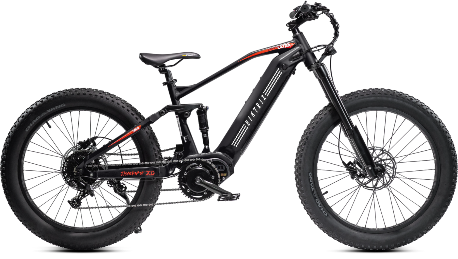 Juggernaut FS XD Fat - XL | 21” Frame (Fits Riders 6’3”+ / 34”+ inseam) / Matte Black / 26x4 Fat Wheels (great on snow | sand | gravel)