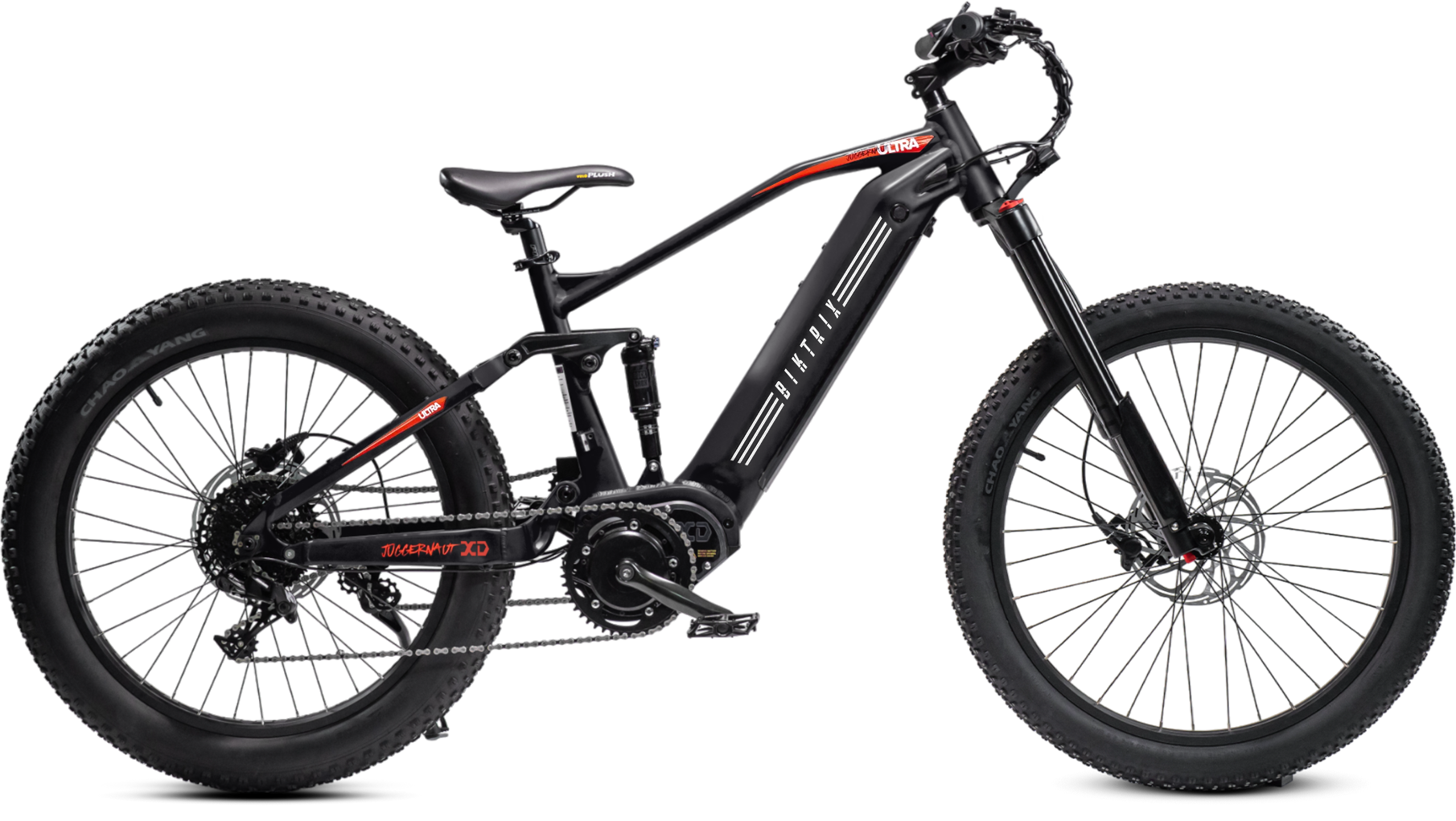 Juggernaut FS XD Mullet - L | 19” Frame (Fits Riders 5’11”+ / 32”+ inseam) / Matte Black / 26x4 Rear | 27.5x3 Front (Mullet Wheelset)