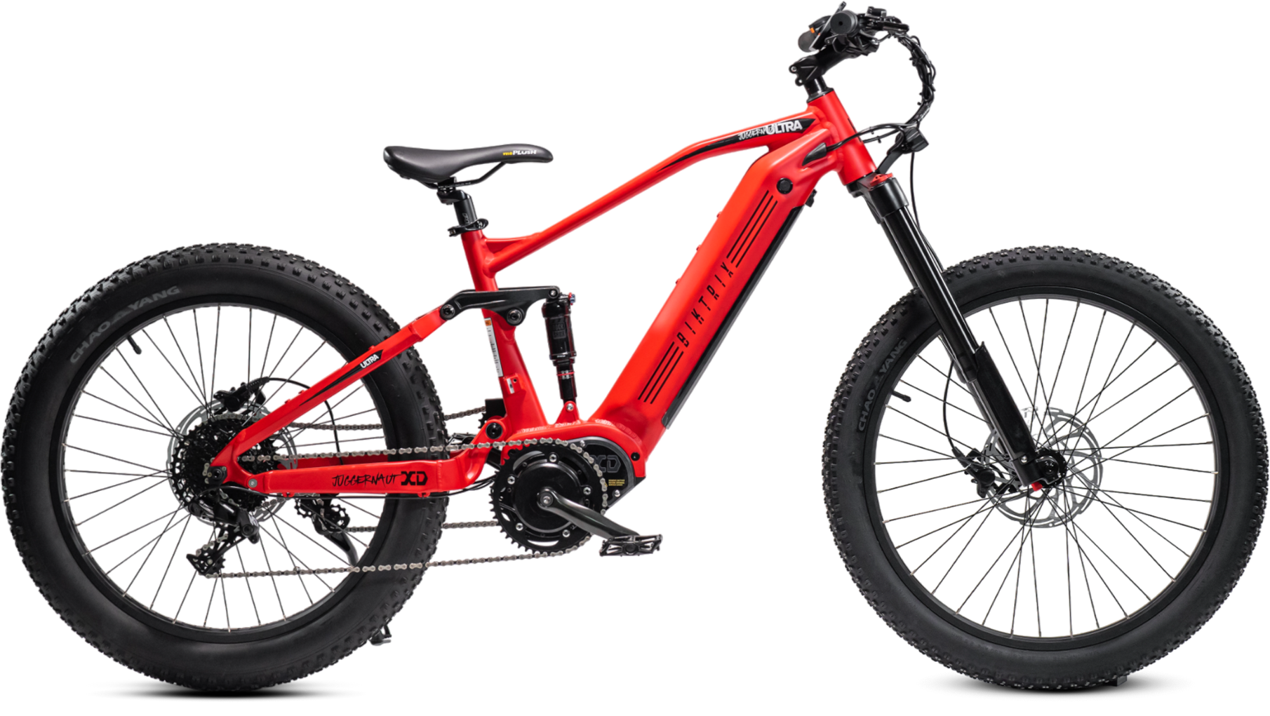 Juggernaut FS XD Mullet - L | 19” Frame (Fits Riders 5’11”+ / 32”+ inseam) / Matte Red / 26x4 Rear | 27.5x3 Front (Mullet Wheelset)