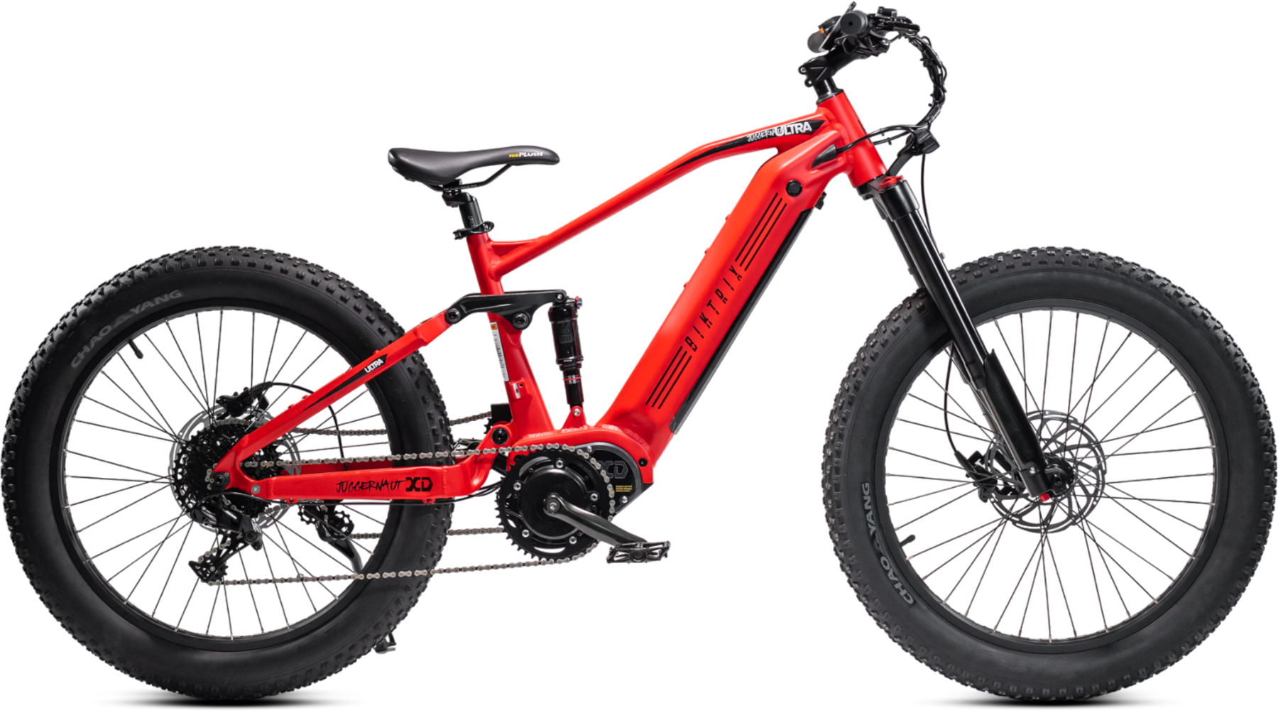 Juggernaut FS XD Fat - XL | 21” Frame (Fits Riders 6’3”+ / 34”+ inseam) / Matte Red / 26x4 Fat Wheels (great on snow | sand | gravel)