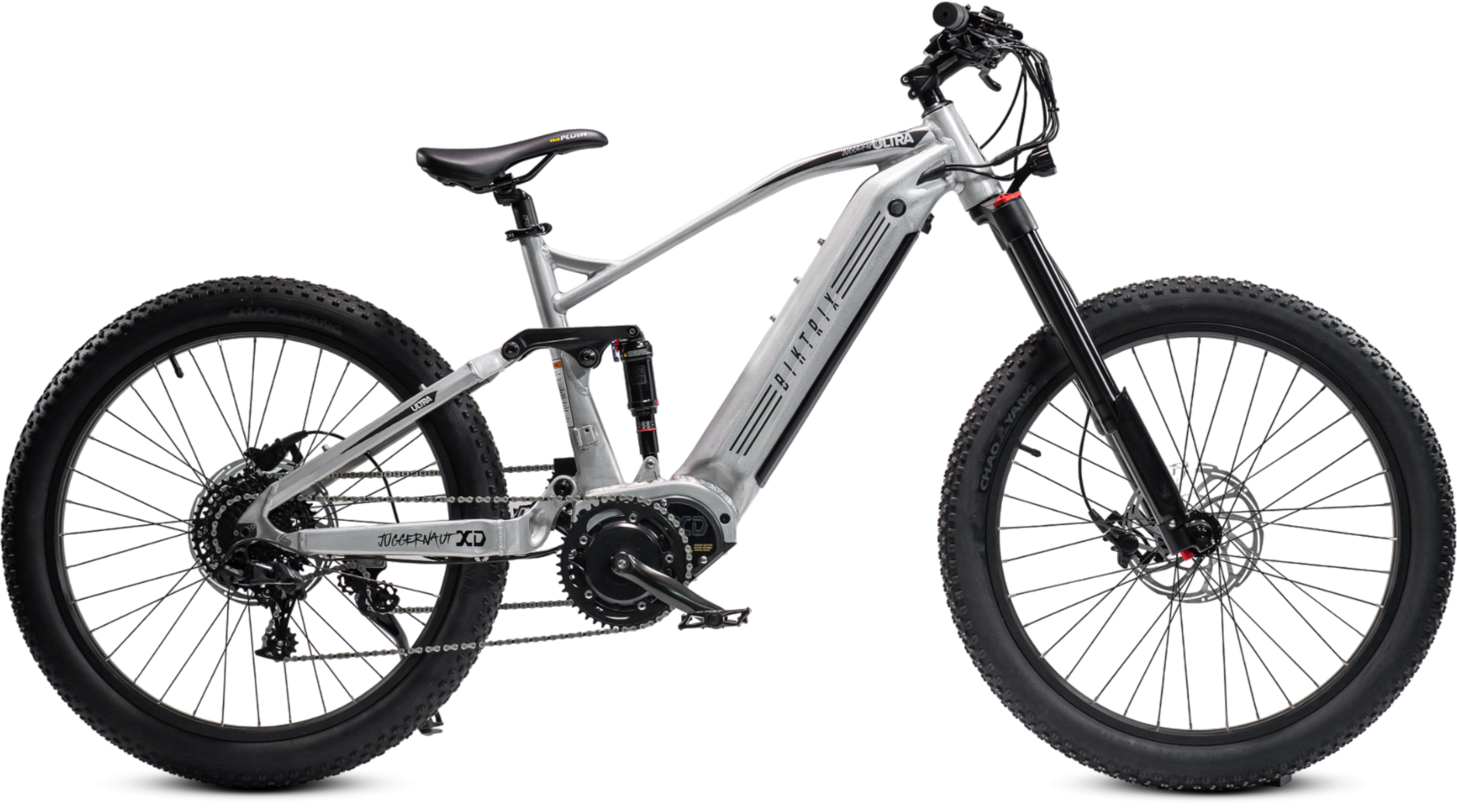 Juggernaut FS XD MTB - Brushed Aluminum / M | 17” Frame (Fits Riders 5’8”+ / 31”+ inseam) / 27.5x3 MTB Wheels (great on pavement | groomed trails)