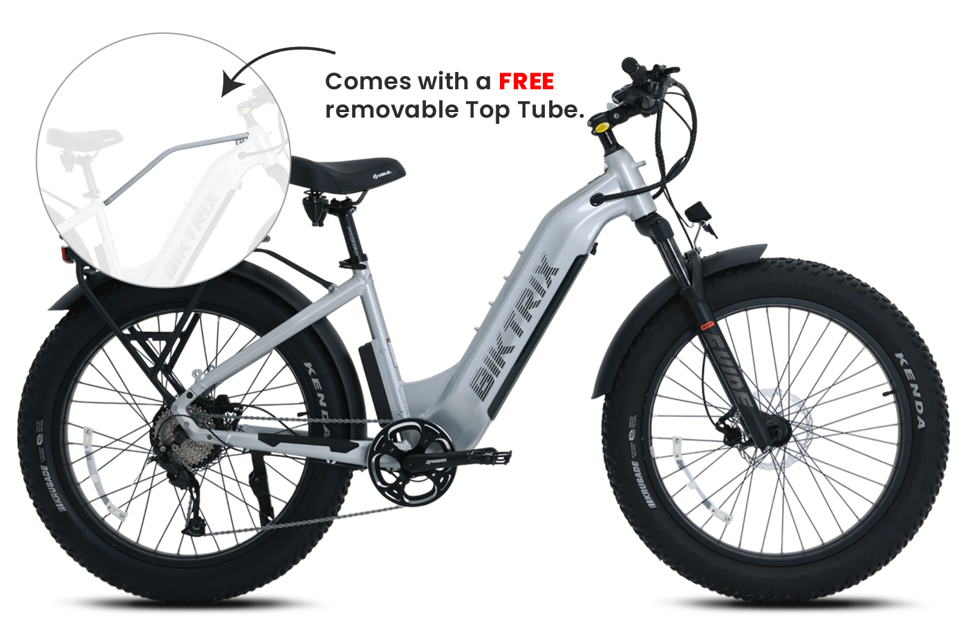 Juggernaut Hub Duo Pro Step-Thru - M | 16” Frame (Fits Riders 5’0”+ / 28”+ inseam) / Silver / 24x4 (great all around use)