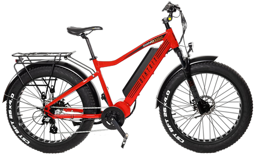 Juggernaut Classic 9 - Candy Red / 26x4 Fat Wheels (great on snow | sand | gravel)