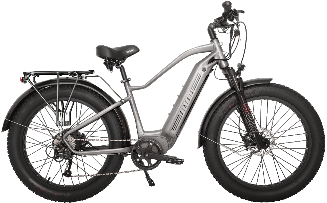 Juggernaut Hub Duo Step-Over - Step-Over / L | 19” Frame (Fits Riders  5’10”+ / 31”+ inseam) / Brushed Aluminum / 26x4 Fat Wheels (great on snow | sand | gravel)