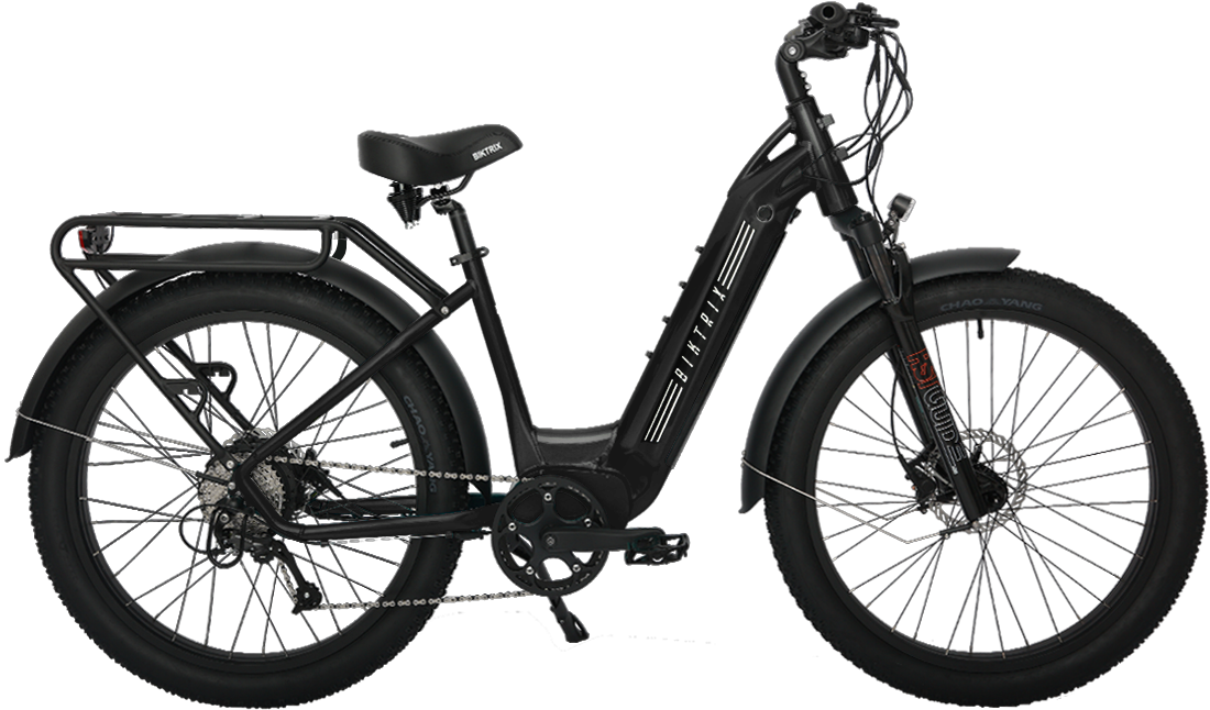 Juggernaut Hub Duo Step-Over - Step-Thru / M | 17” Frame (Fits Riders 5’4”+ / 29”+ inseam) / Java Black / 24x4 Wheels (great all around use)