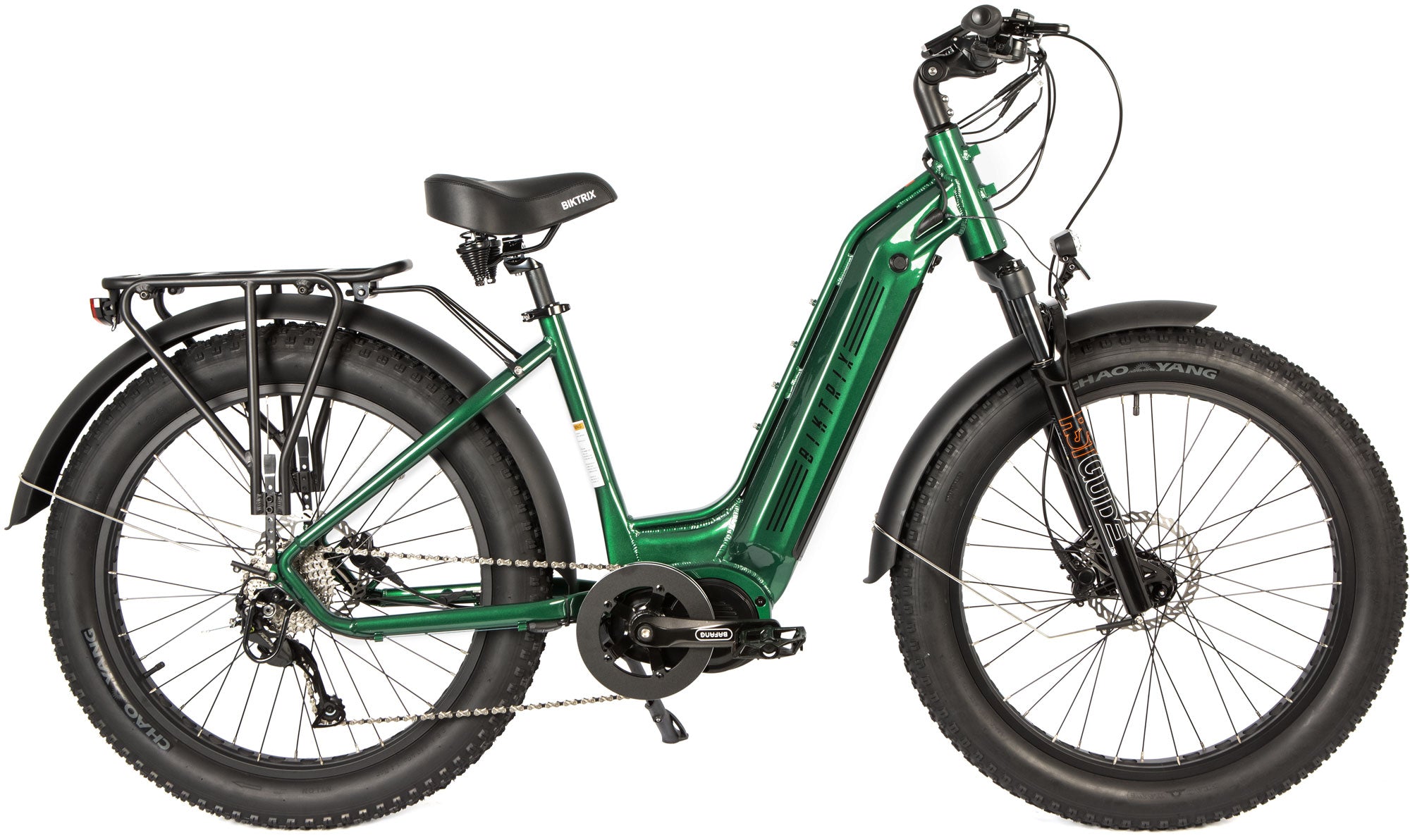 Juggernaut Ultra Duo 4 Step-Thru | 52V - L | 18” Frame (Fits Riders 5’10”+ / 32”+ inseam) / Emerald Green / 27.5x3 MTB Wheels (great on pavement | groomed trails)