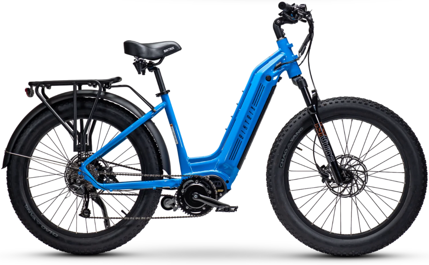 Juggernaut XD Duo Step-Thru - M | 16” Frame (Fits Riders 5’6”+ / 30”+ inseam) / Azure Blue / 26x4 Fat Wheels (great on snow | sand | gravel)