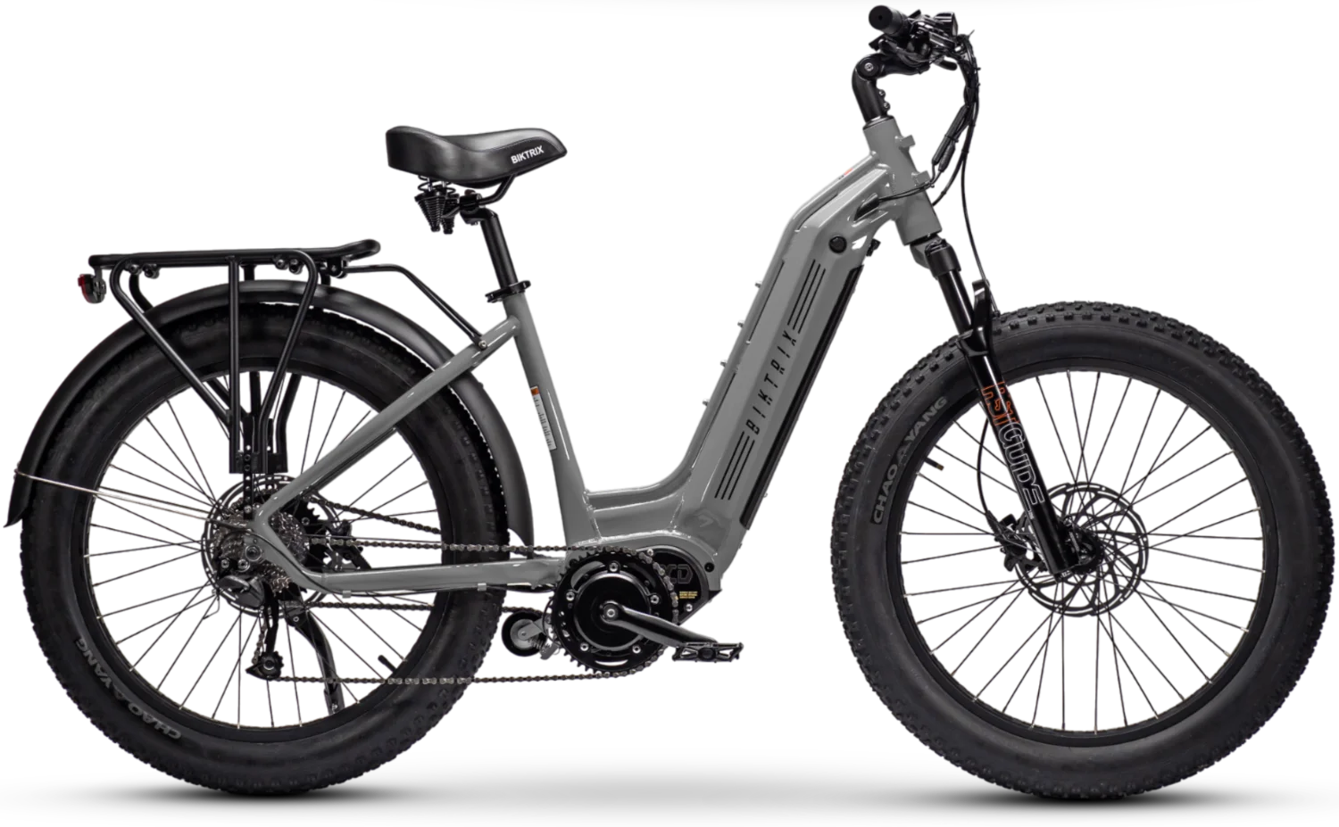 Juggernaut XD Duo Step-Thru - M | 16” Frame (Fits Riders 5’6”+ / 30”+ inseam) / Powder Coated / 27.5x3 MTB Wheels (great on pavement | groomed trails)
