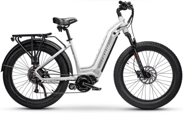 Juggernaut XD Duo Step-Thru - M | 16” Frame (Fits Riders 5’6”+ / 30”+ inseam) / Pearl White / 26x4 Fat Wheels (great on snow | sand | gravel)