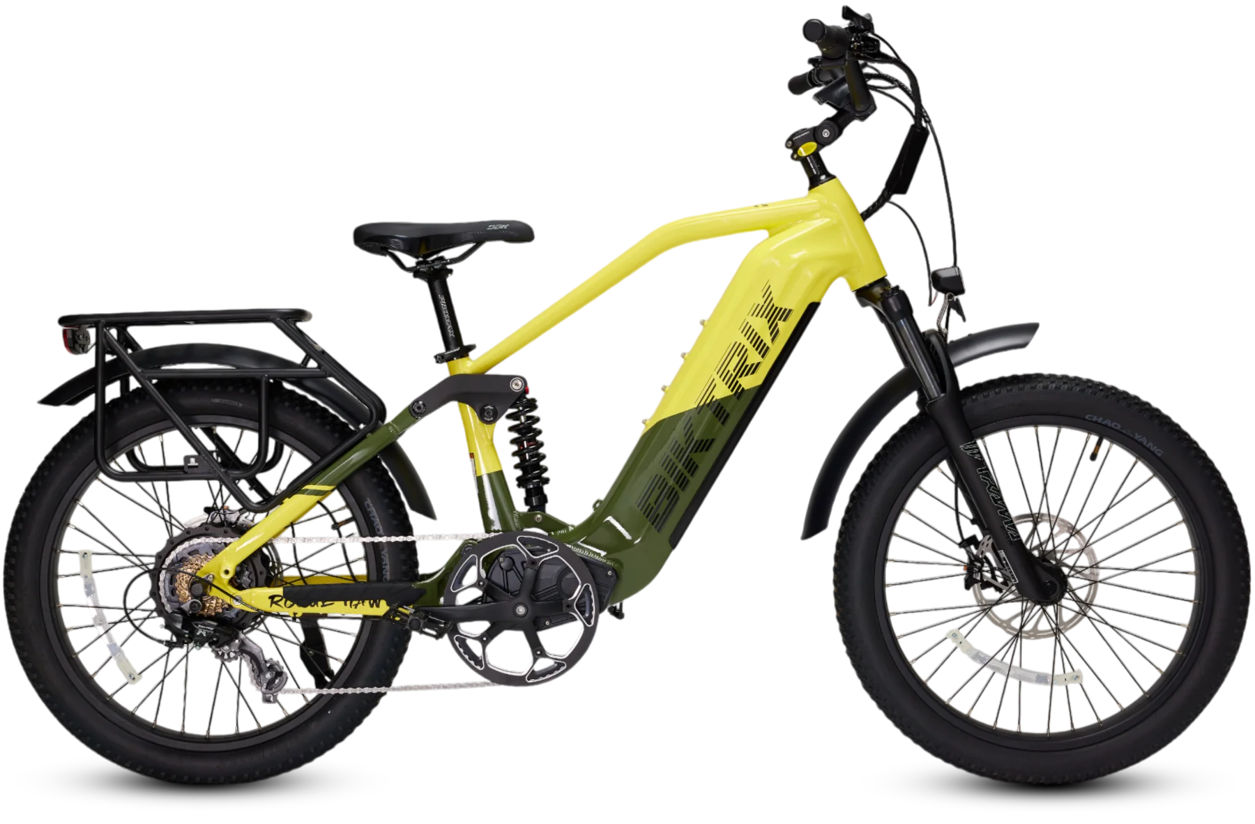 RogueHawk FS Step-Over | 70V - In Stock - Shipping Now / Yellow/Green / L | 18” Frame | 26x4 Fat (Fits Riders 5’8” and taller | 30”+ inseam)