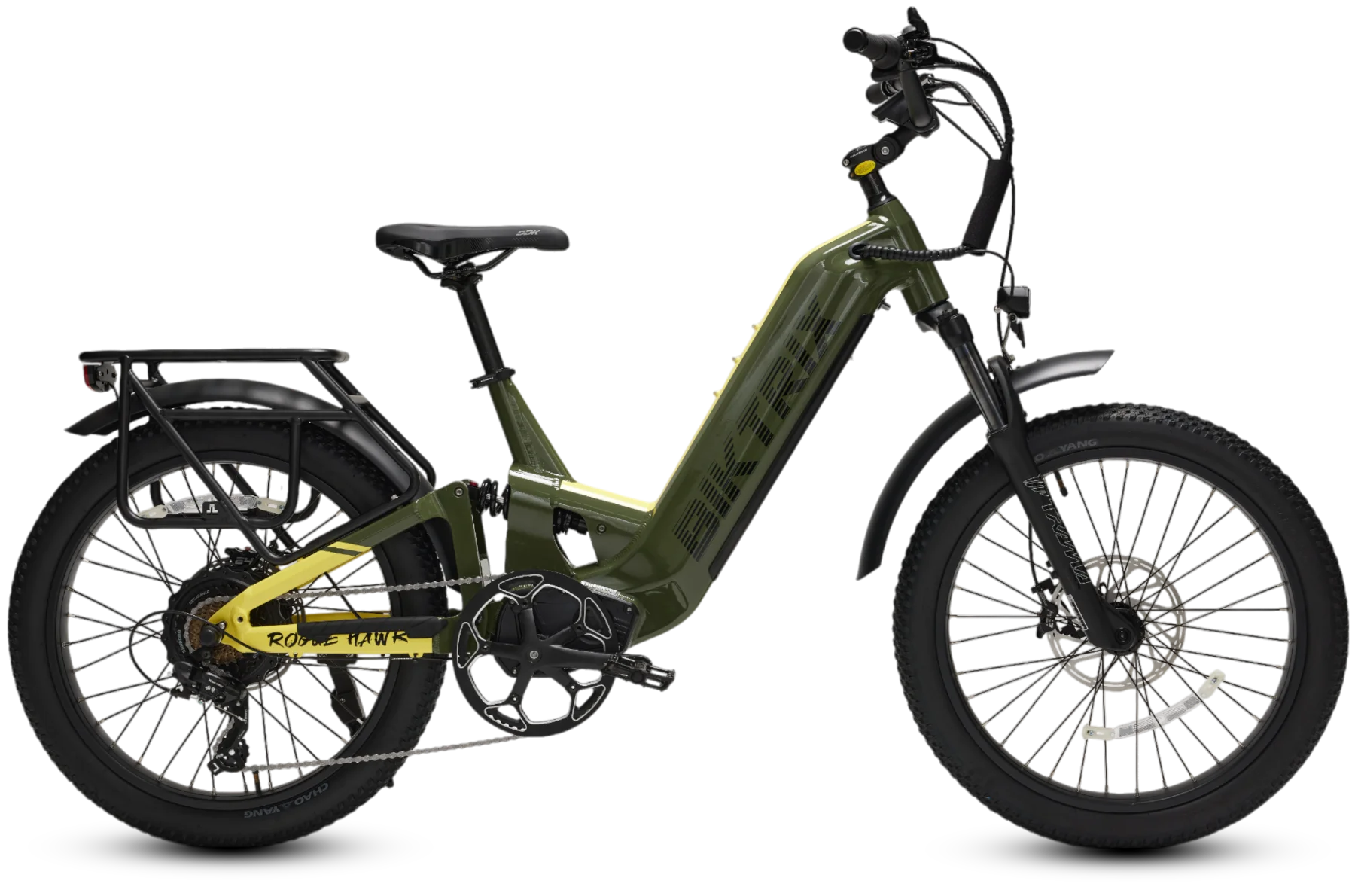 RogueHawk FS Step-Thru | 70V - Yellow/Green / M | 16" Frame | 24x4 Fat(Fits Riders 5’2” and taller | 28”+ inseam)