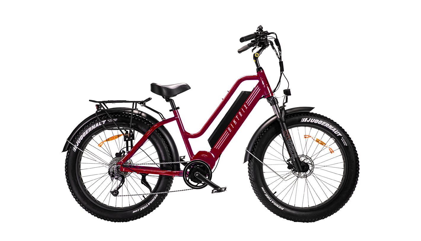 Stunner X 5 - 26x4 Fat Tires (Large) FITS RIDERS 5'6"/ 31IN INSEAM AND TALLER / Black Cherry / In Stock and Shipping