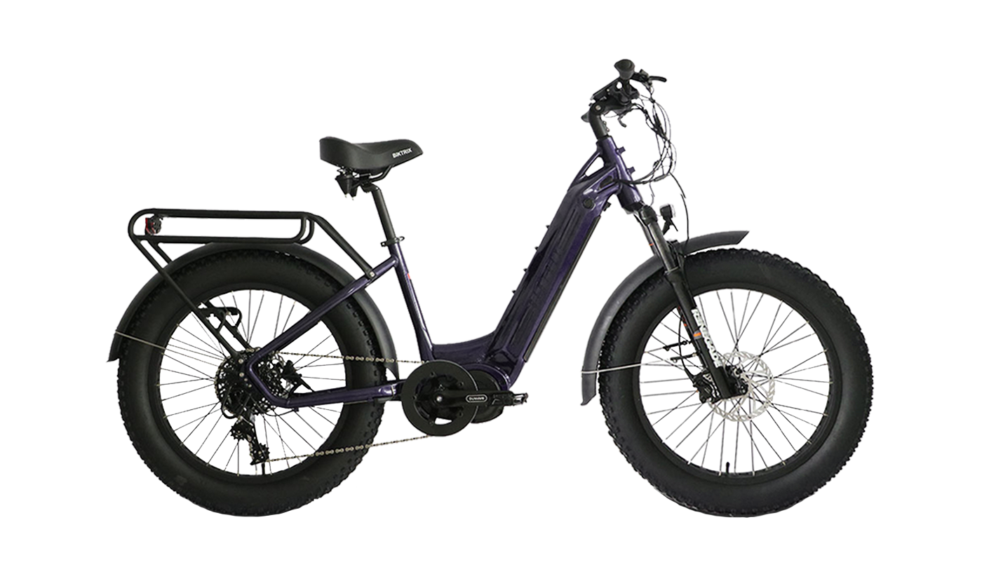 Juggernaut Ultra Duo 3 Step-Thru Sale - L | 19” Frame (Fits Riders 5’10”+ / 32”+ Inseam) / Metallic Purple / 26x4 Fat Wheels (great on snow | sand | gravel)