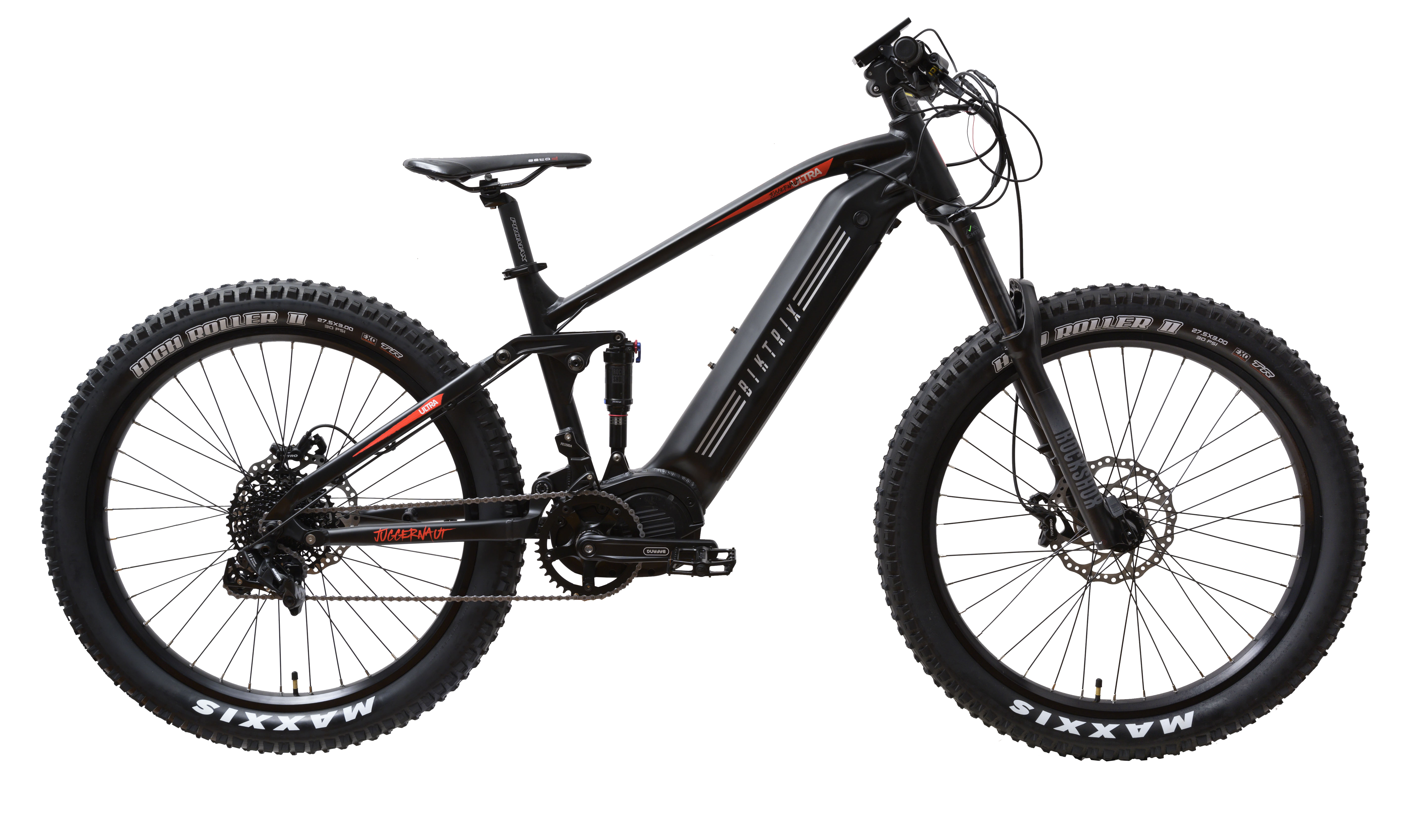 Juggernaut Ultra FS Pro - L | 19” Frame (Fits Riders  6’1”+ / 33”+ inseam) / Matte Black / 27.5X3 MTB Wheels (Great on pavement | groomed trails)