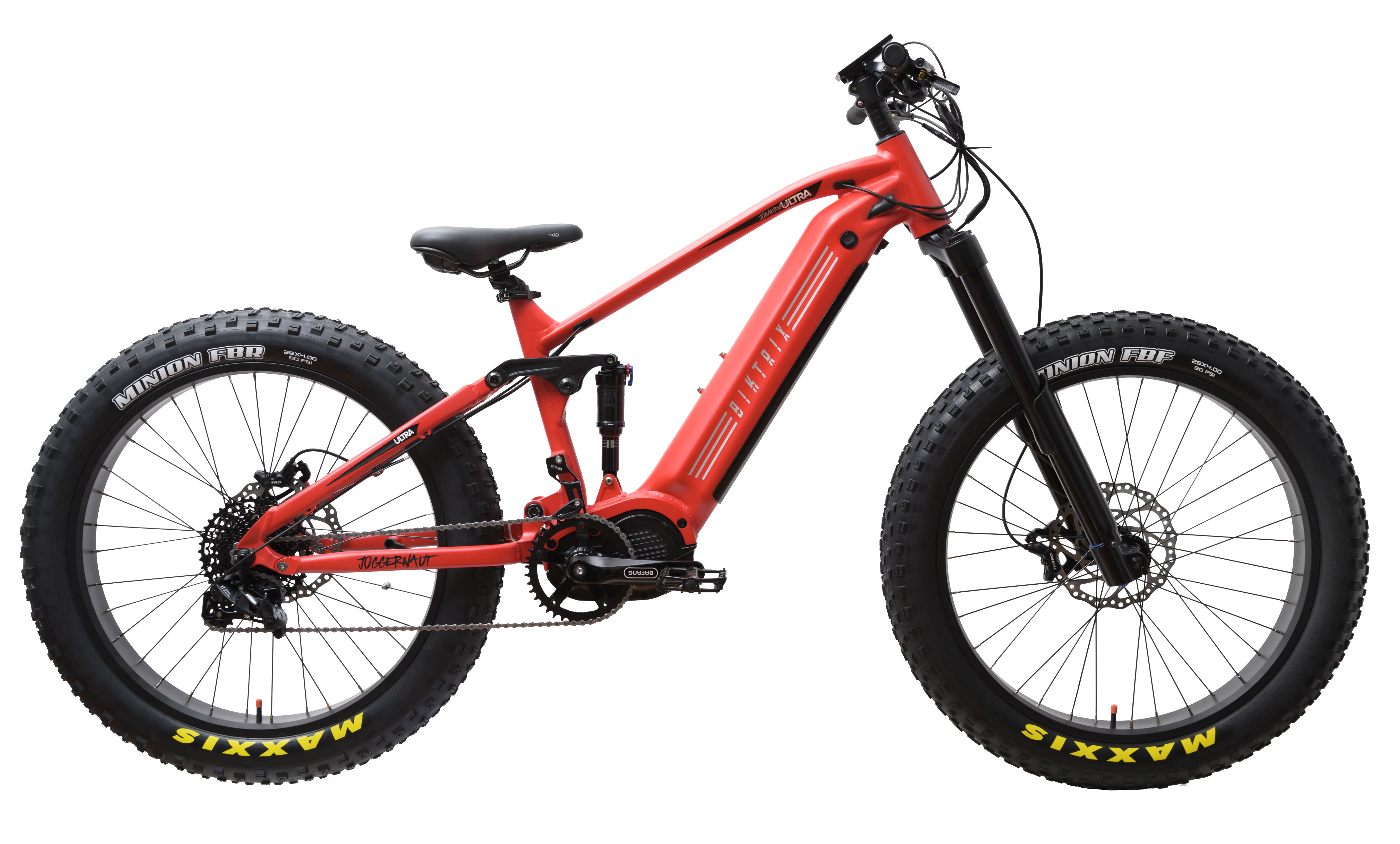 Juggernaut Ultra FS Pro - M | 17” Frame (Fits Riders 5’10”+ / 32”+ inseam) / Matte Red / 26X4 Fat Wheels (Great on snow | sand | gravel)