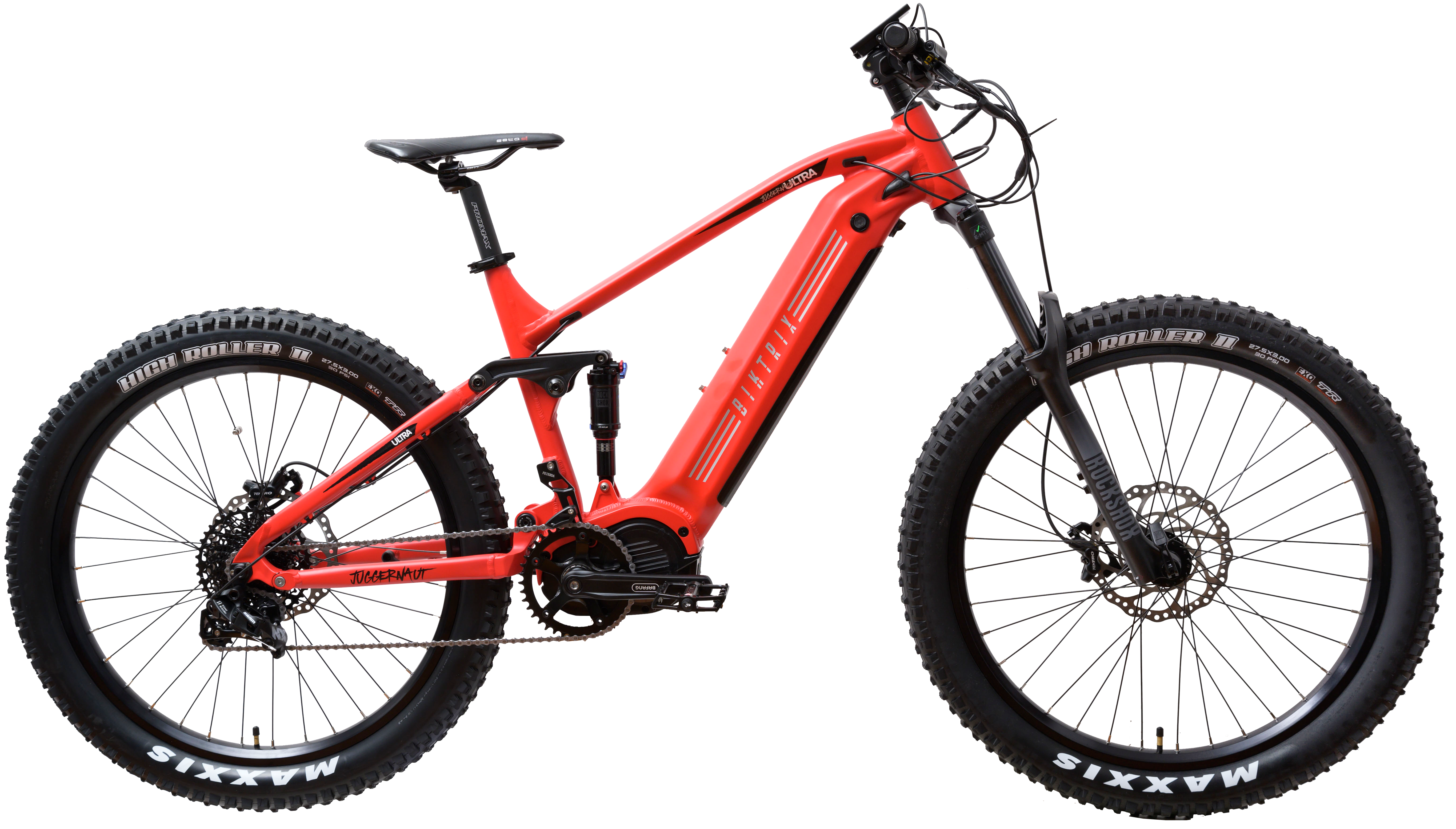 Juggernaut Ultra FS Pro - M | 17” Frame (Fits Riders 5’10”+ / 32”+ inseam) / Matte Red / 27.5X3 MTB Wheels (Great on pavement | groomed trails)