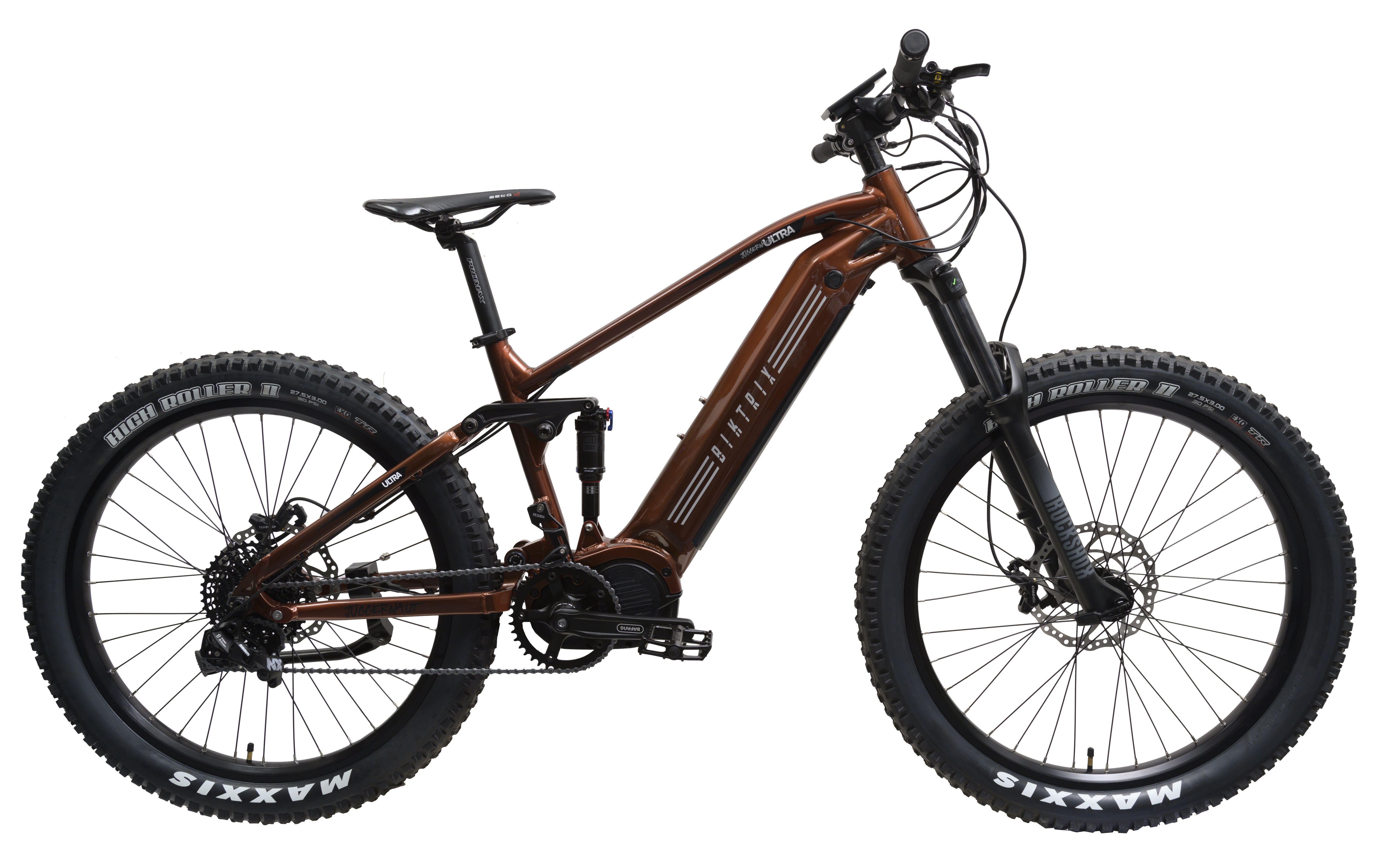 Juggernaut Ultra FS Pro - L | 19” Frame (Fits Riders  6’1”+ / 33”+ inseam) / Bronze / 27.5X3 MTB Wheels (Great on pavement | groomed trails)