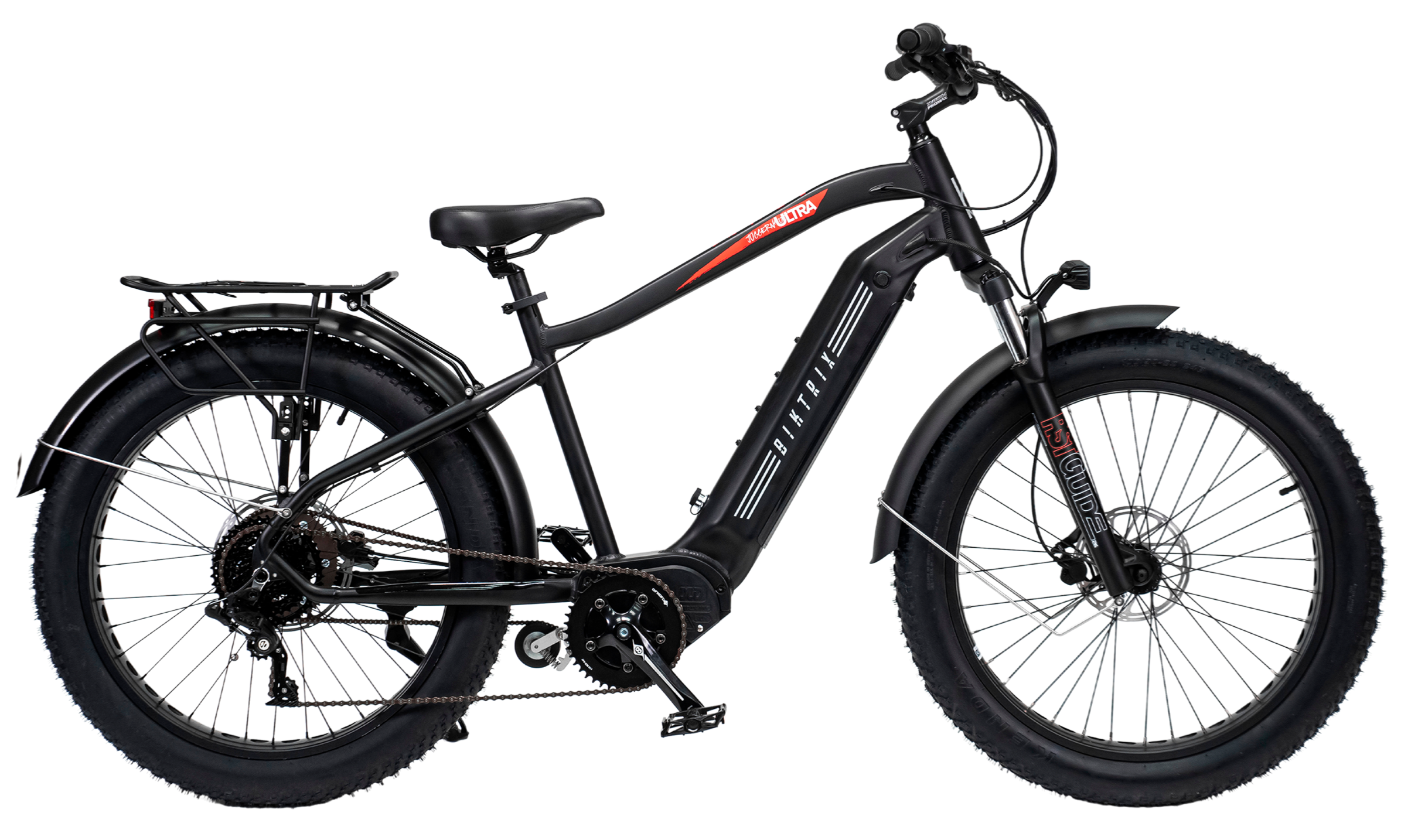 Juggernaut XD Duo Step-Over - XL | 21” Frame (Fits Riders  6’3”+ / 34”+ inseam) / Black / 26x4 Fat Wheels (great on snow | sand | gravel)