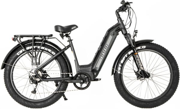 Juggernaut Hub Duo Step-Over - Step-Thru / L | 19” Frame (Fits Riders  5’10”+ / 31”+ inseam) / Satin Black / 26x4 Fat Wheels (great on snow | sand | gravel)
