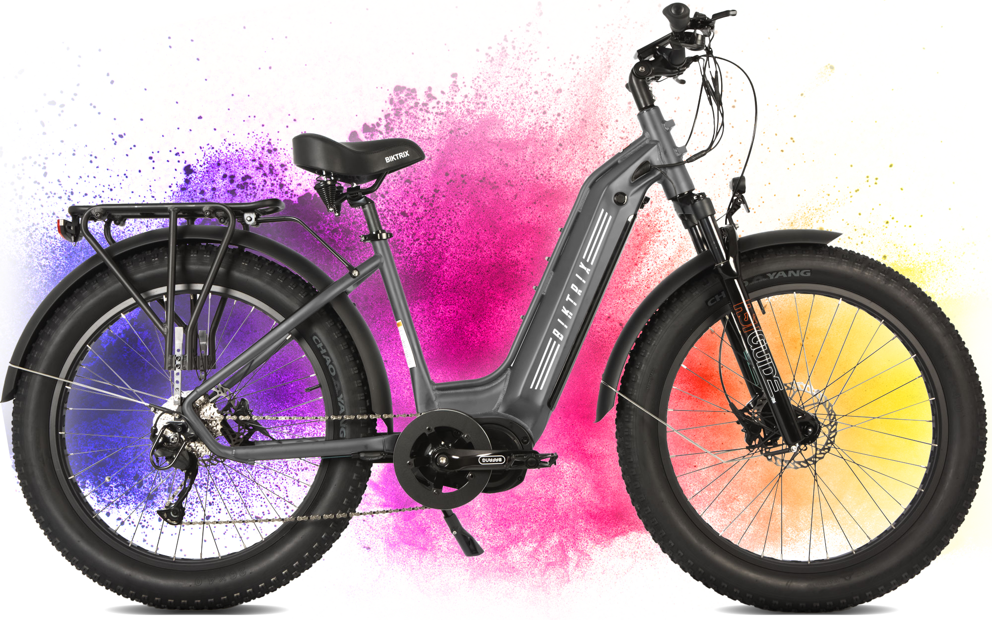 Juggernaut Ultra Duo 4 Step-Thru | 52V - L | 18” Frame (Fits Riders 5’10”+ / 32”+ inseam) / Powder Coated / 27.5x3 MTB Wheels (great on pavement | groomed trails)